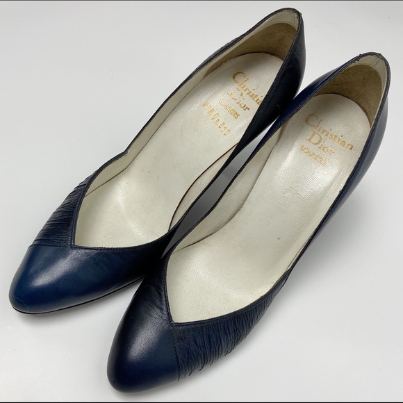 Christian Dior Vintage Blue Leather Heels Size 35